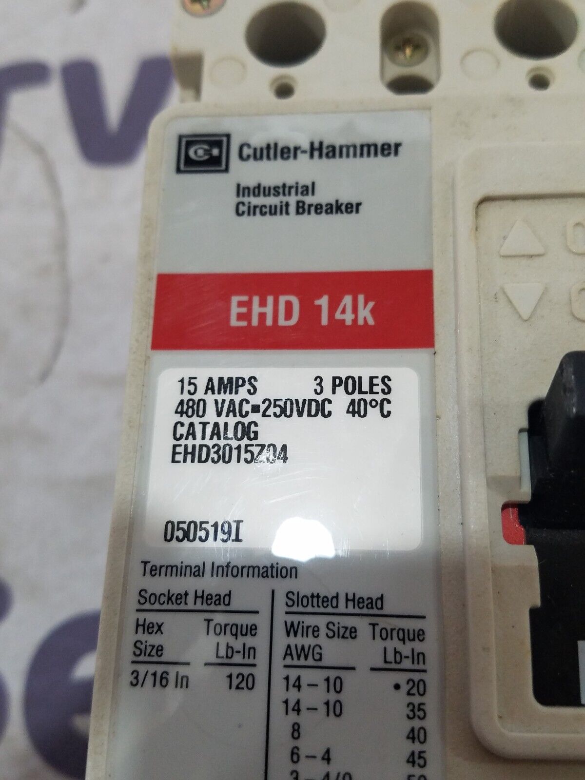 Cutler-Hammer EHD3015Z04 Used