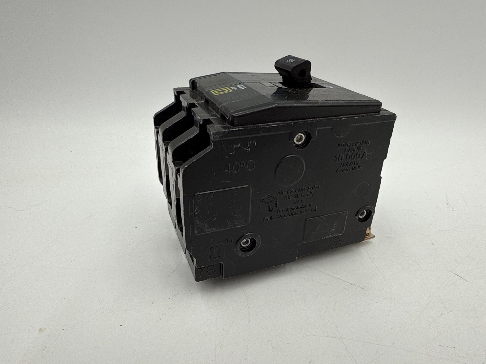 Square D QOB350 Circuit Breaker 50A 3P 240V 3PH QOB 50 Amp 3 Pole Bolt On Used