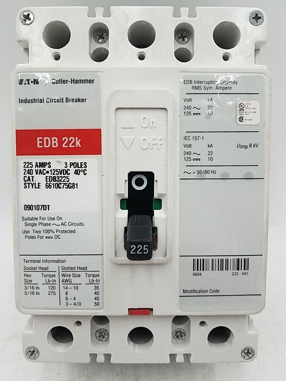 Cutler-Hammer EDB3225 Used