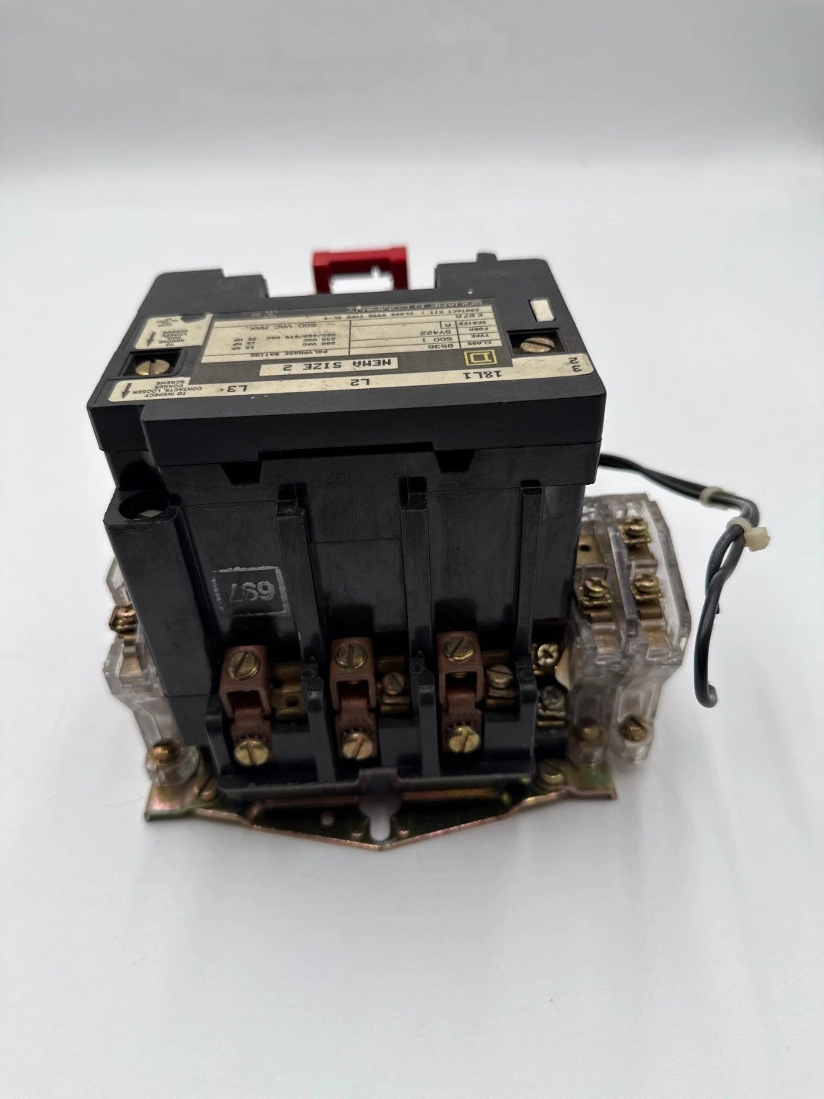 Square D 8536SD01 Starter NEMA Size 2 3P 600V 3PH 25HP Coil 110/120V 8536SDO1 Used