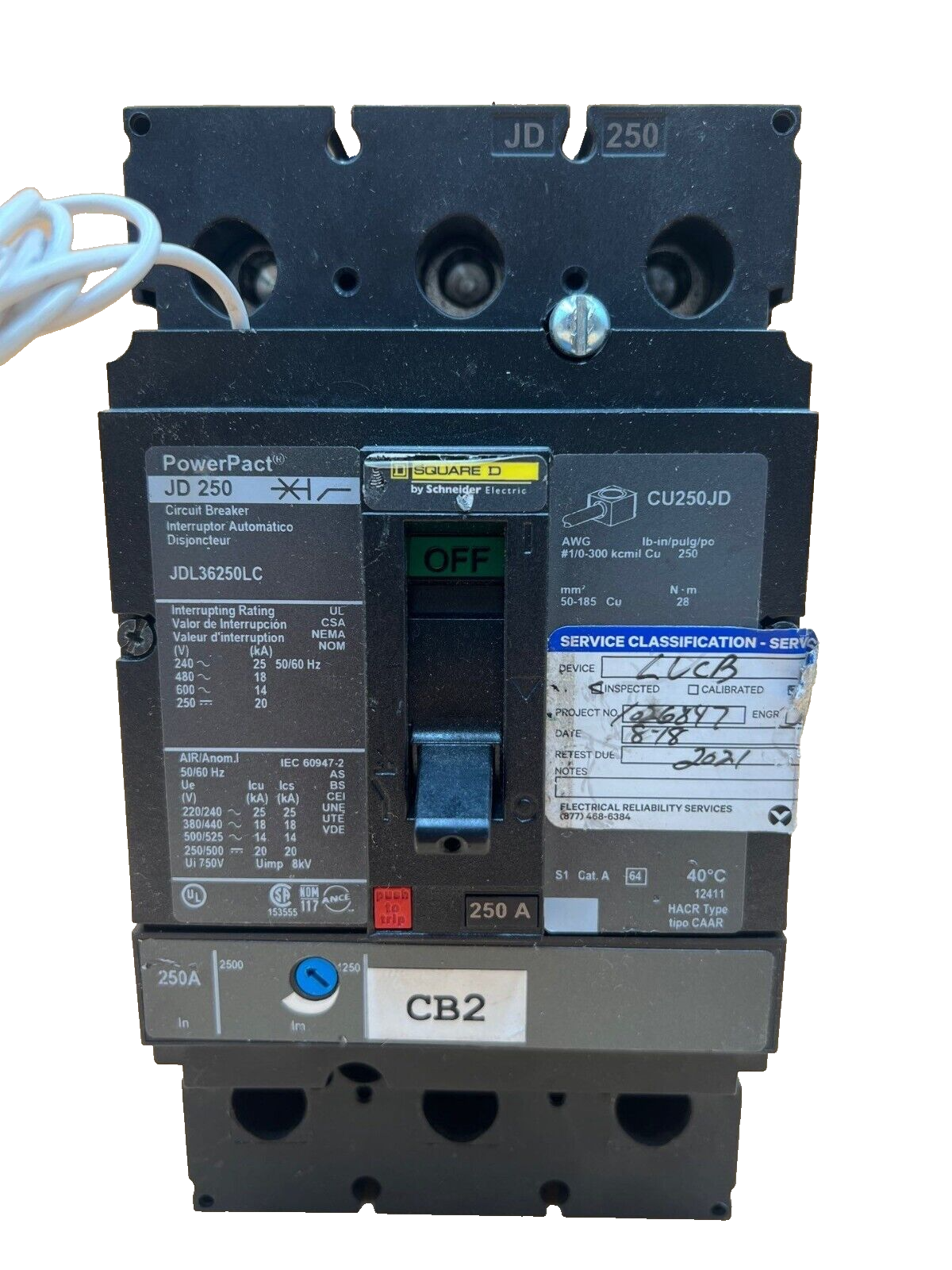 Square D JDL36250LC Used