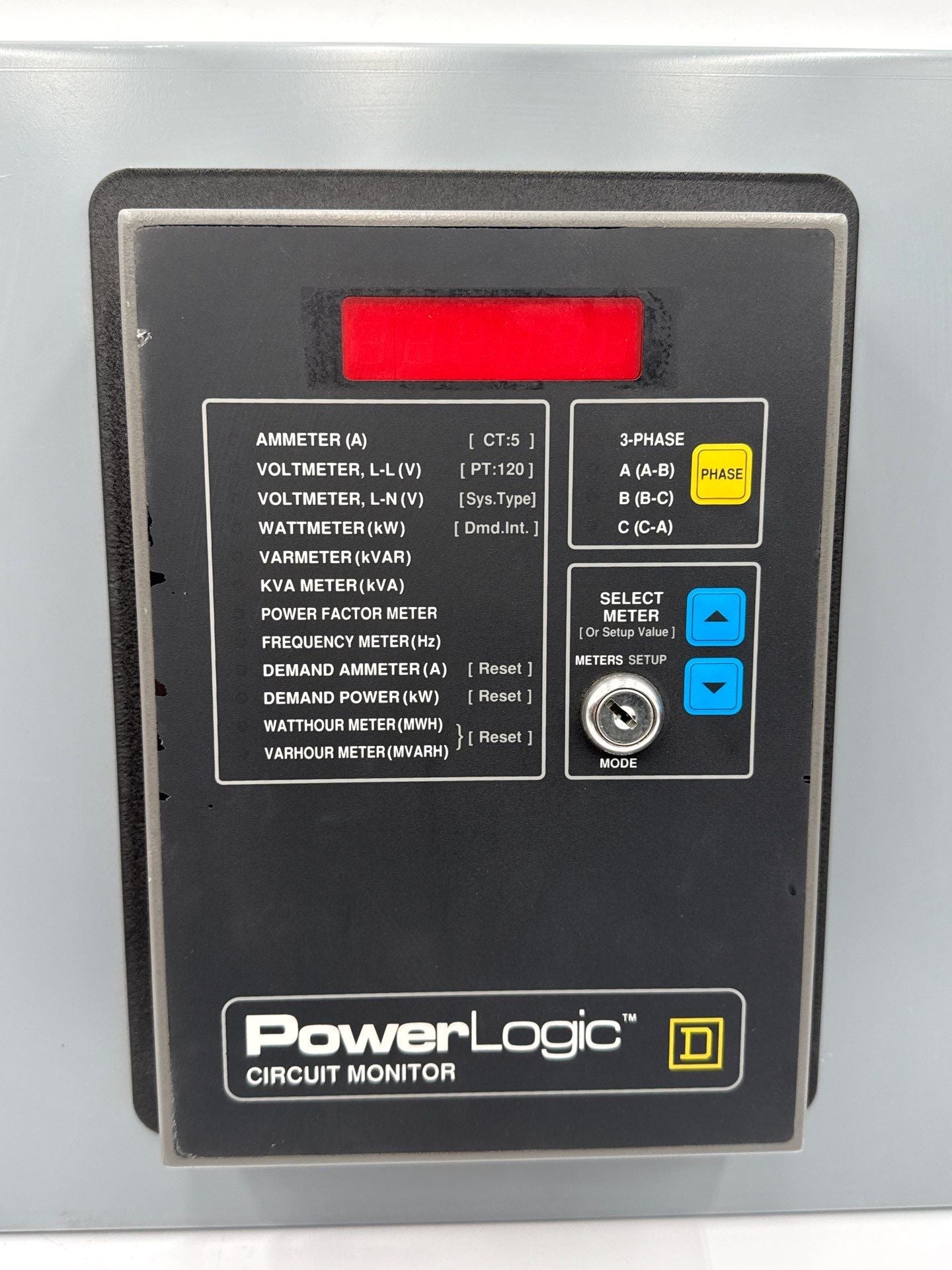 Square D PowerLogic Circuit Monitor 3020 CM250X1 120VAC 0.5A 50/60Hz Used