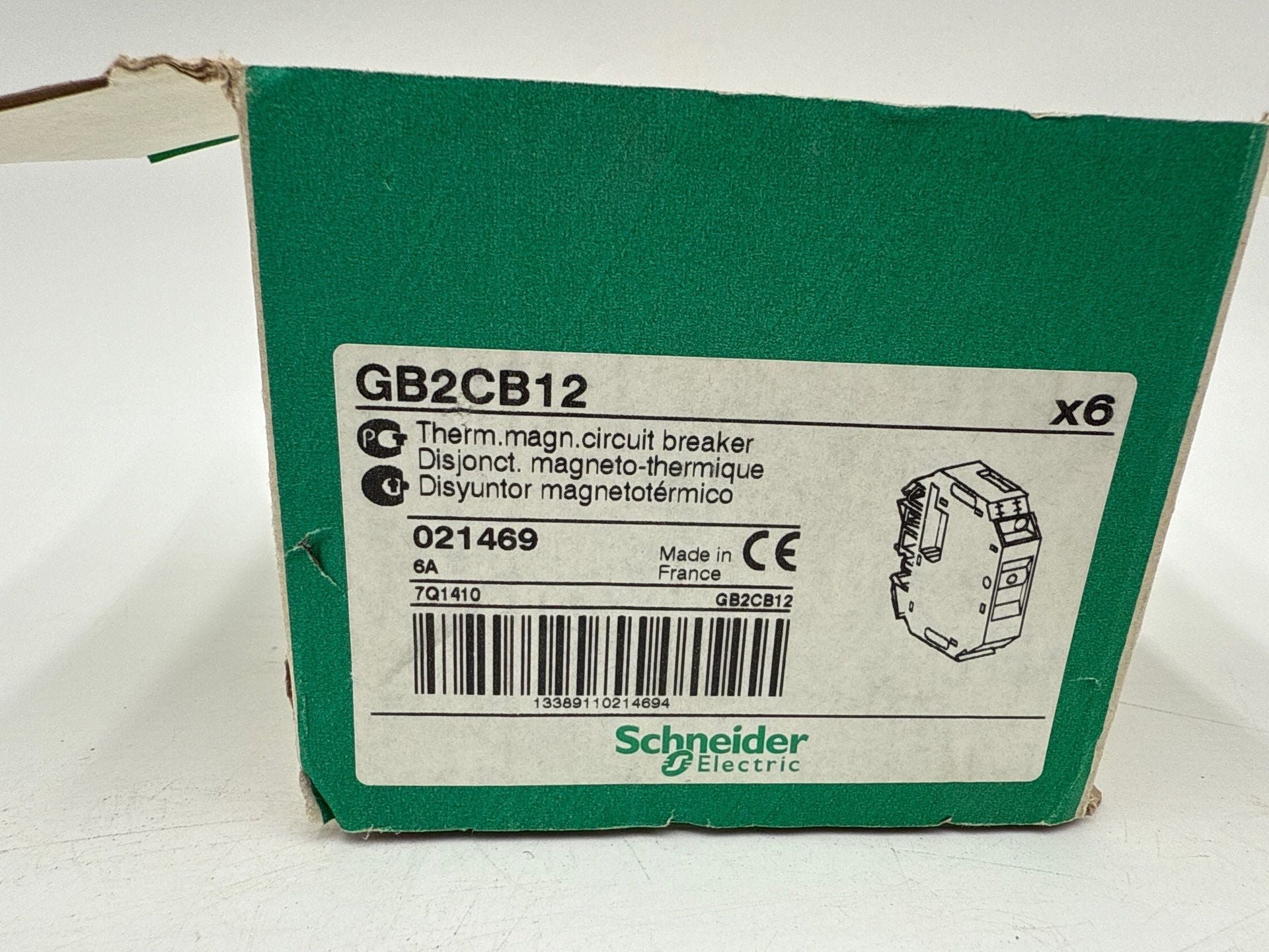 Schneider Electric GB2CB12 Circuit Breaker 6A 1P 277V DIN Rail Mount New