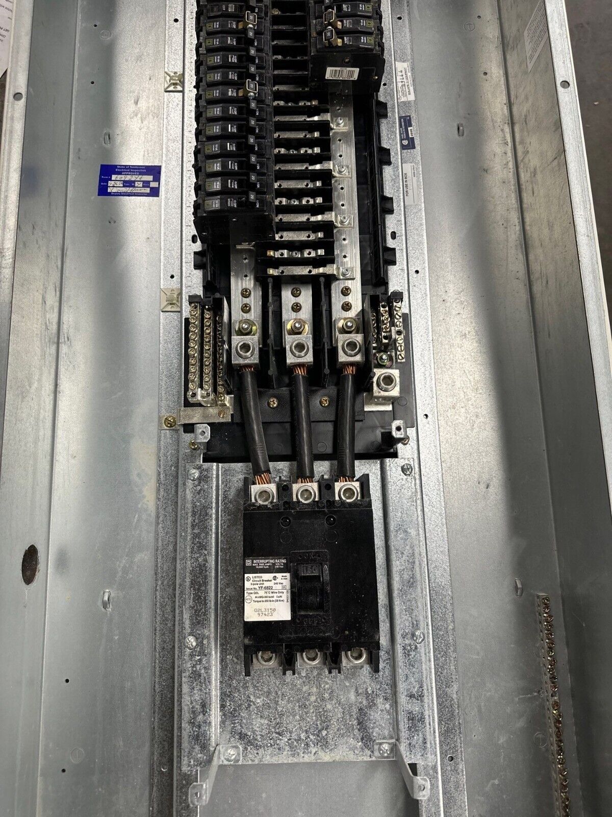 Square D NQOD442M225 NQOD Panelboard 225A 208Y/120V 3PH 4W MCB Main Q2L3150 150A P417 Used