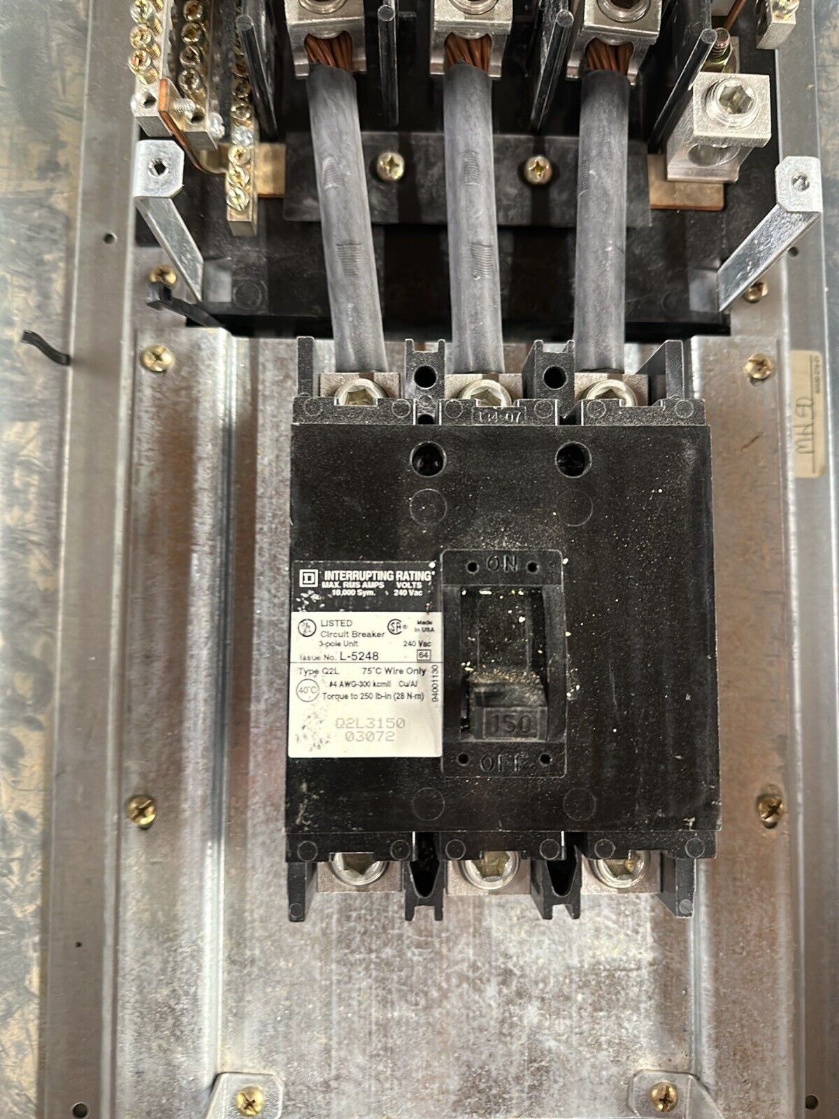 Sq D NQOD Panelboard 150A 208Y/120V 3PH 4W 42 Circuit Main Q2L3150 MCB 150 Amp P253 Used