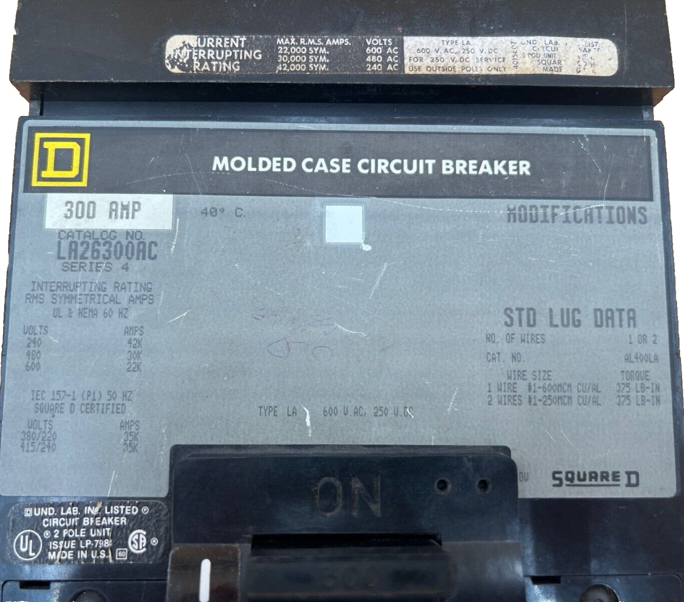 Square D LA26300AC Used