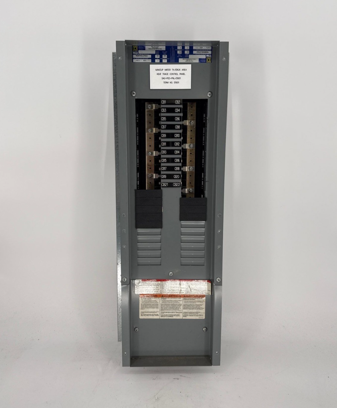 Square D NQOD442L225CU Interior Panelboard 225A 240V 3PH 4W 42 Space 225 Amp MLO Used