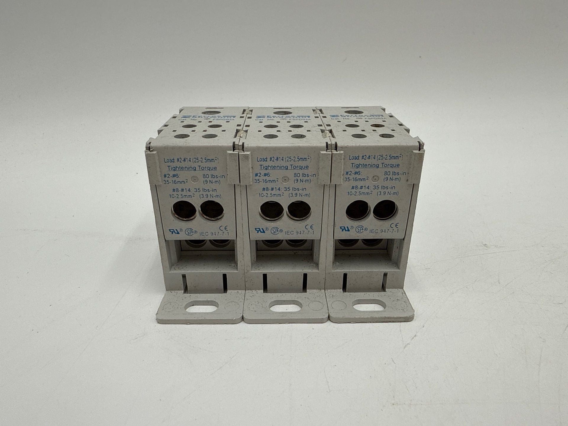 Ferraz Shawmut FSPDB2A Finger-Safe Power Distribution Block 600VAC 175A Used