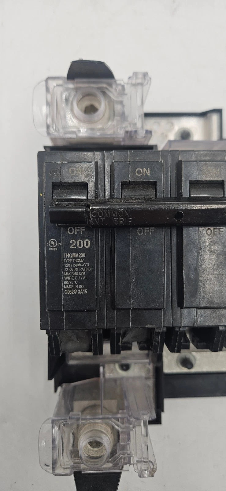 GE Main Breaker THQMV200 200A 120/240V 2P With Lugs 200 Amp 2 Pole Used Used