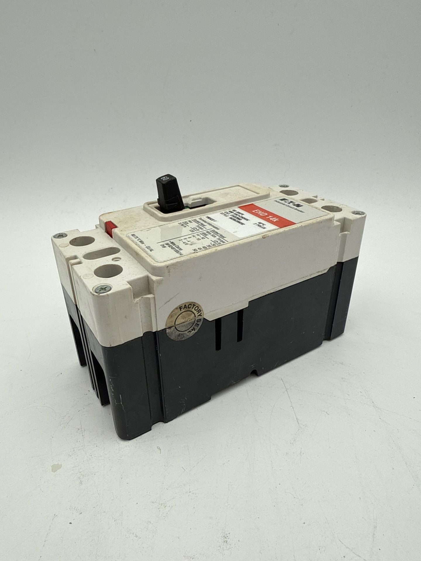 Eaton EHD2060 Circuit Breaker 60A 2P 480V EHD 14k 60 Amp 2 Pole Used