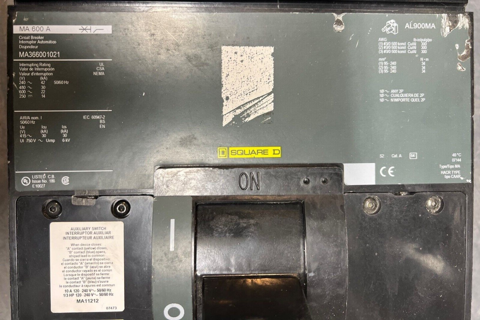 Square D MA366001212 Used