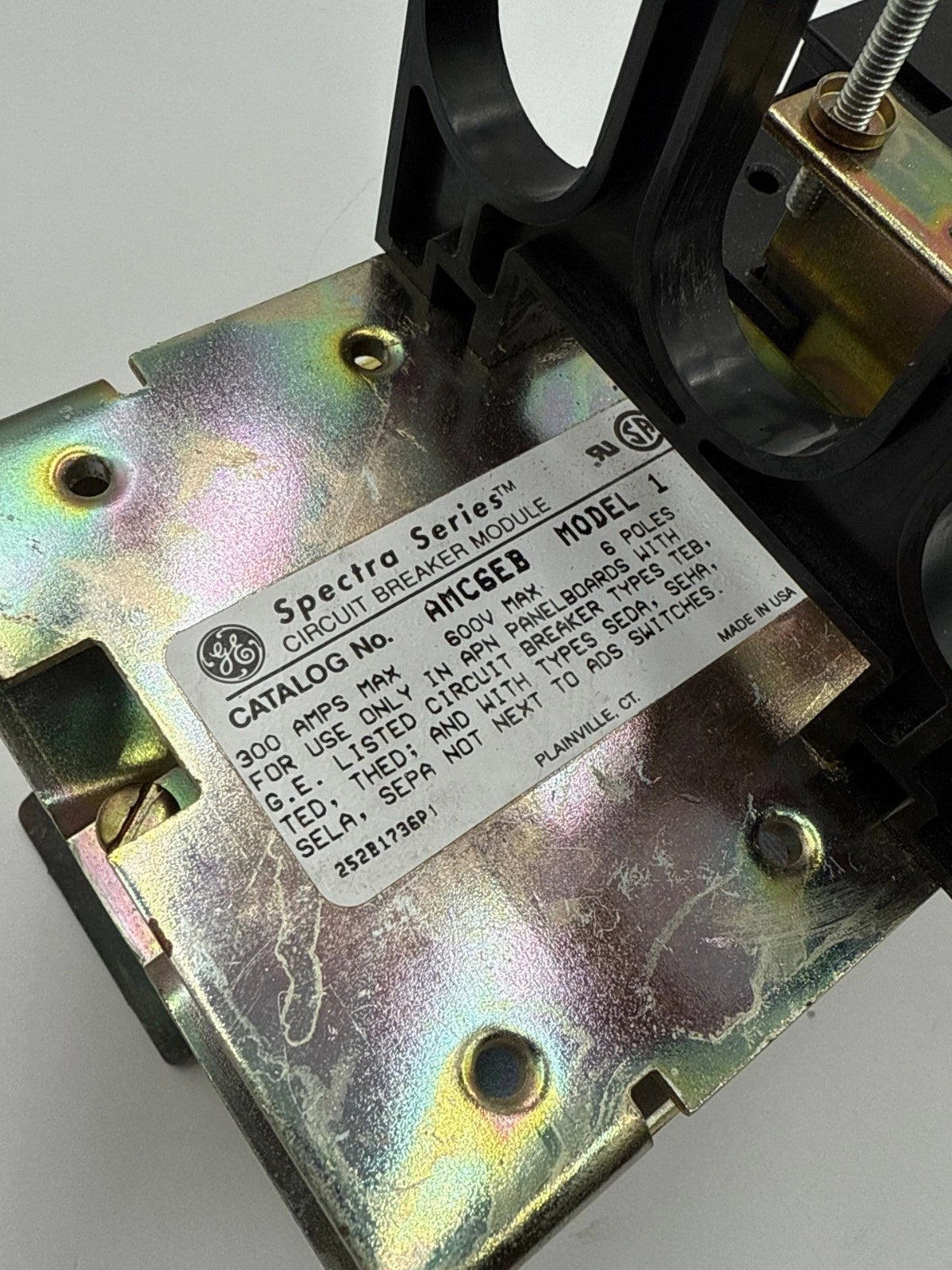 GE AMC6EB APN Circuit Breaker Module 300A 600V Max 6 Pole Spectra Series Model 1 Used