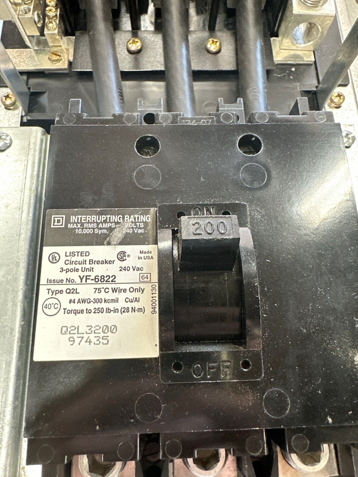 Square D NQOD442M225 NQOD Panelboard 225A 208Y/120V 3PH 42Cir 4W Indoor Encl MCB P343 Used