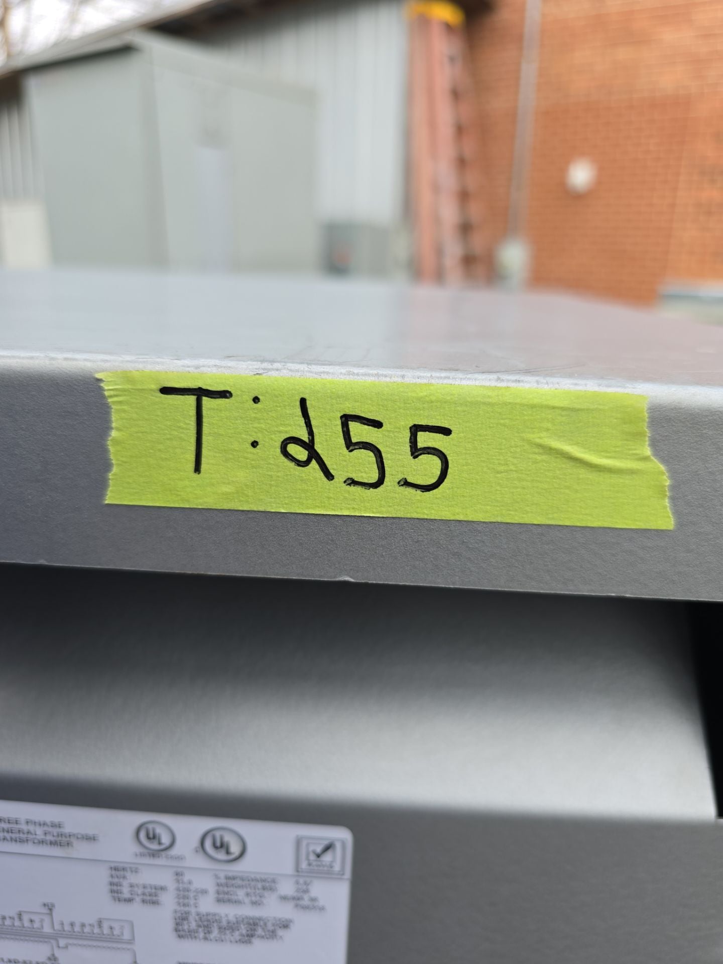 15KVA Dongan 43-15-2698SH Transformer Pri 240V Sec 480Y/277V 3PH 3R Encl Used