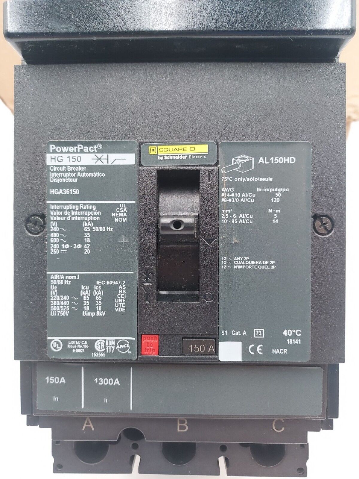 Square D HGA36150 New