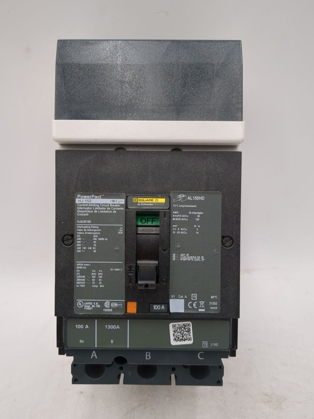 Square D HJA36100 Used