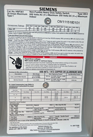 Siemens HNF361 New