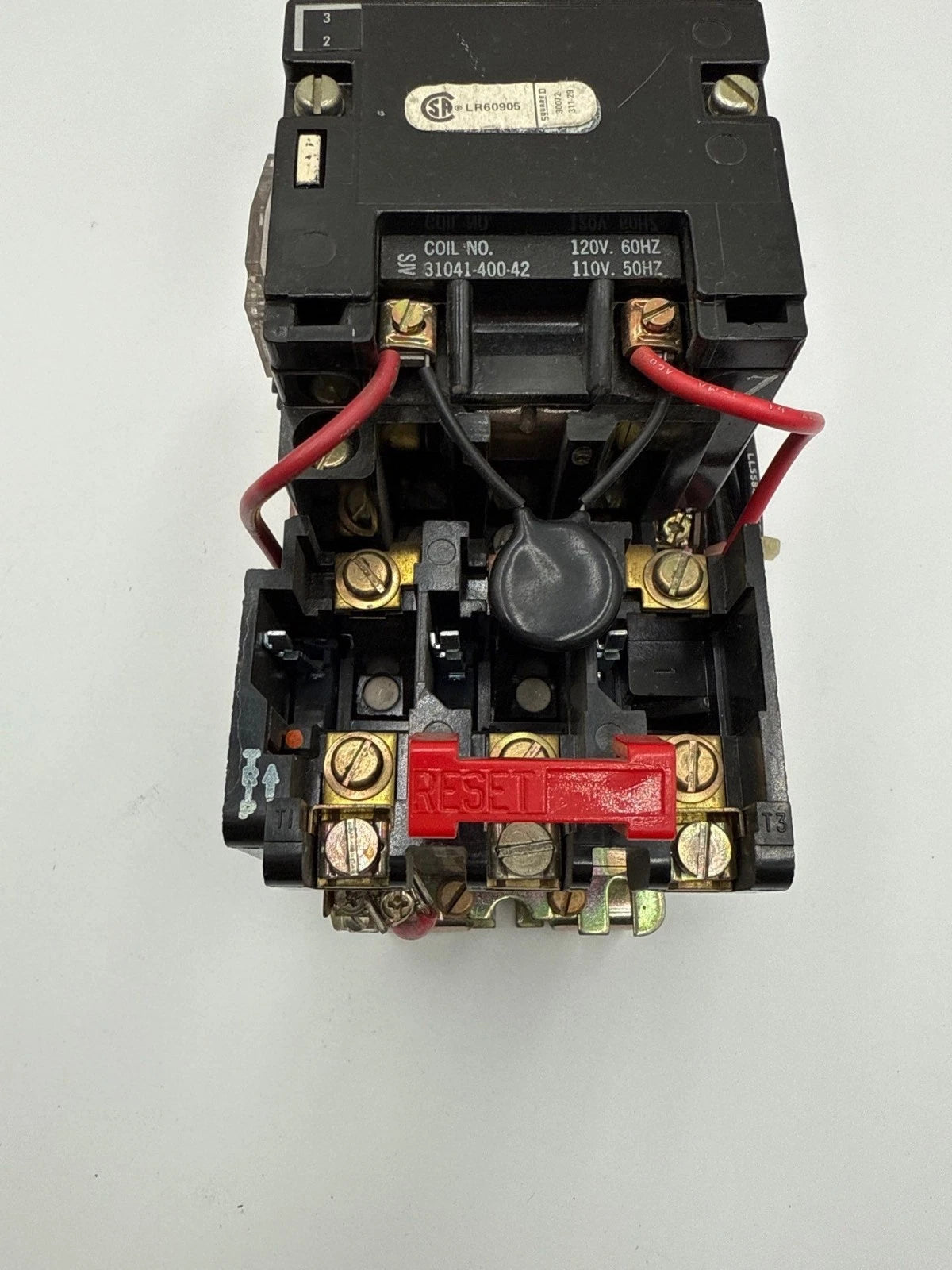 Square D 8736SC07 NEMA Size 1 Reversing Starter Coil 110/120V 27A 3P 600V 10HP Used