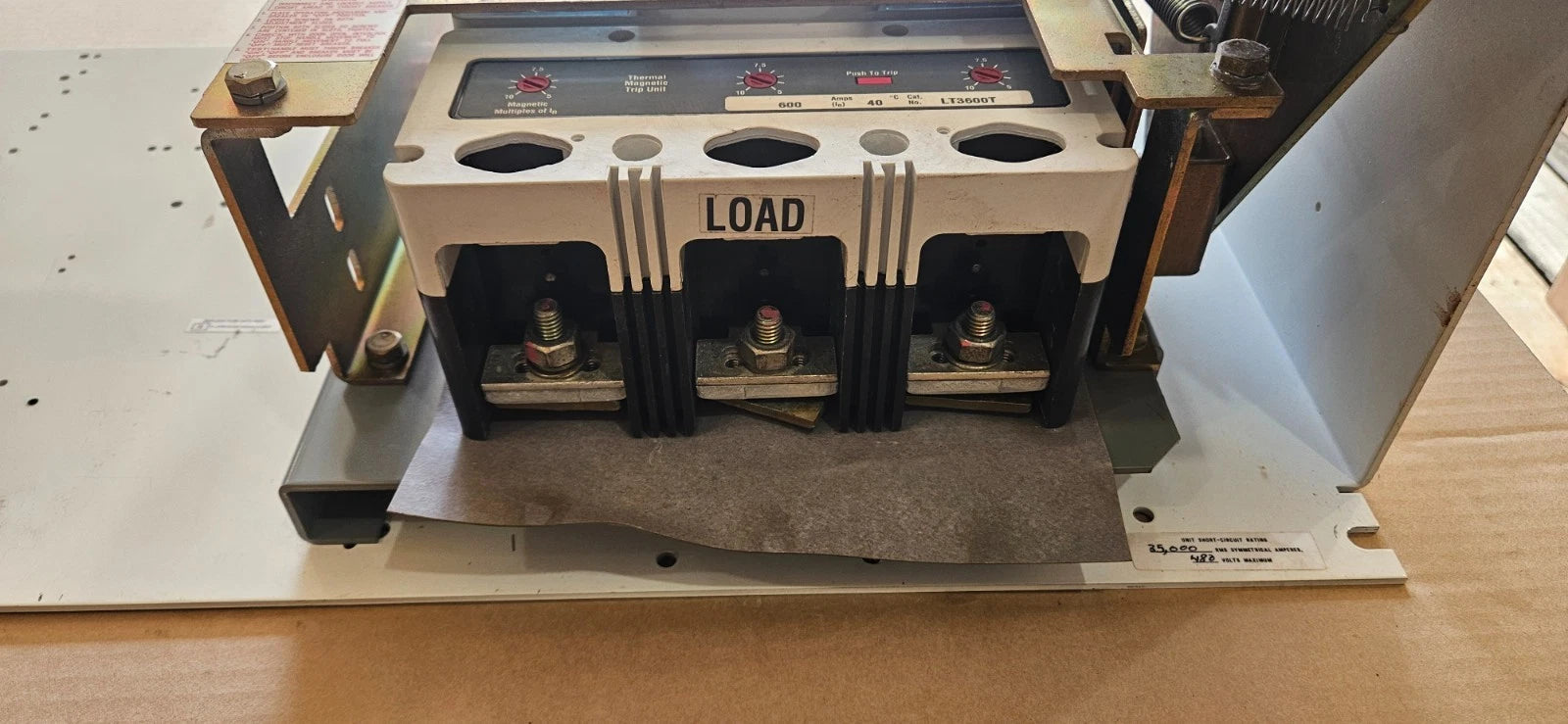 Allen Bradley 2100 Centerline 600A Main Breaker HLD3600 MCC Bucket 600V Used