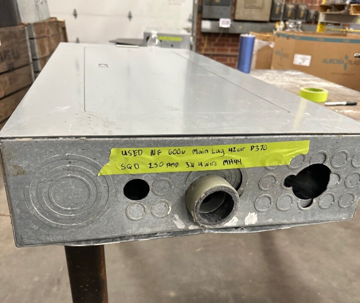 Square D NF Panelboard 250A 600V 3PH 4W MLO 42 Cir Main Lug Indoor 250Amp NEMA 1 P370 Used