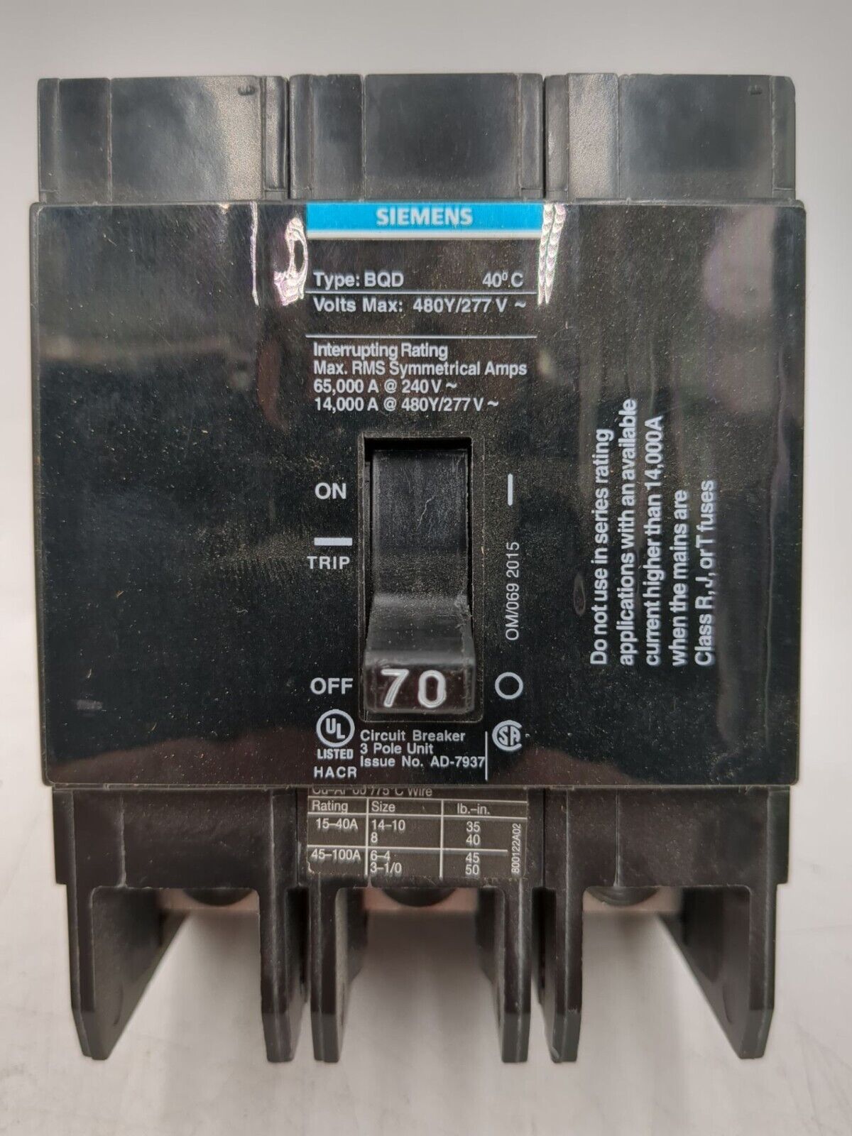 Siemens BQD370 Used