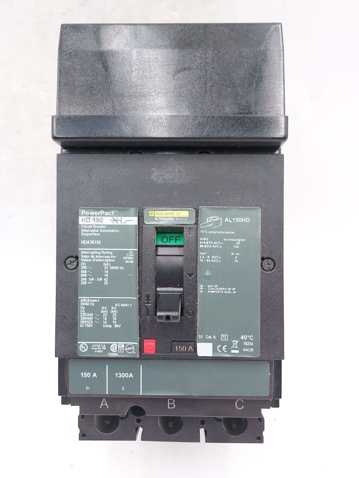 Square D HDA36150 Used