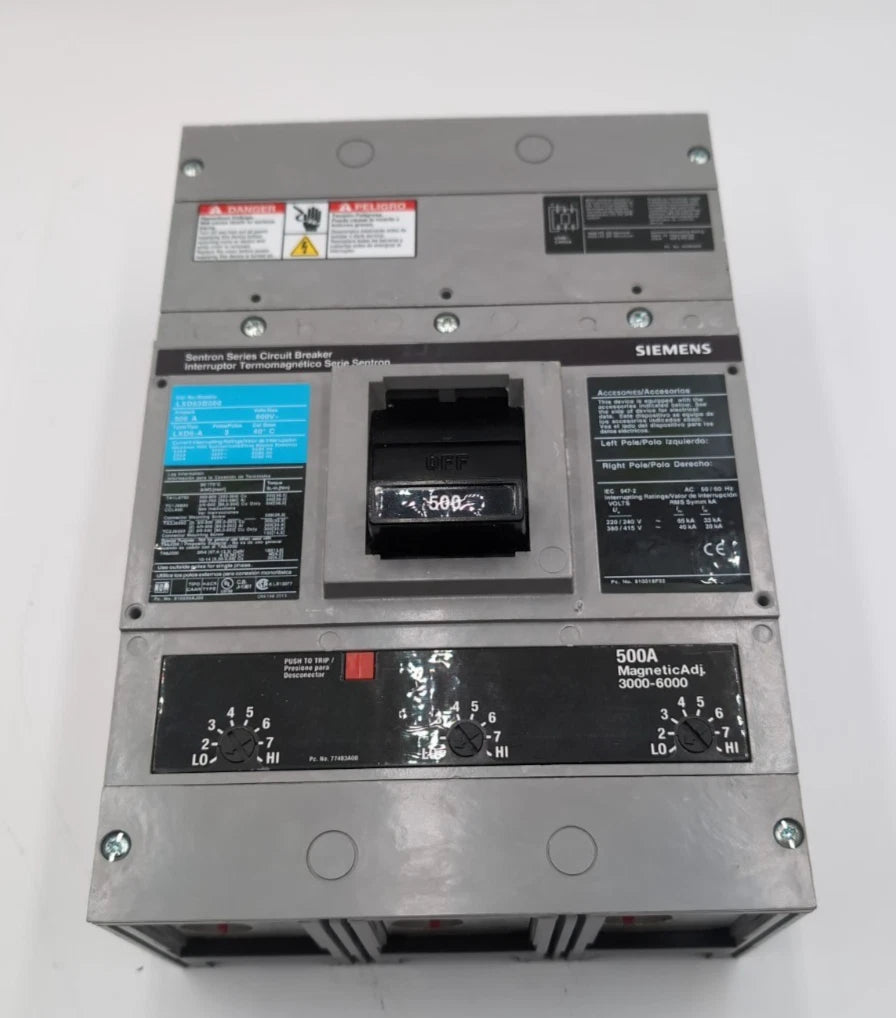 Siemens LXD63B500 Circuit Breaker 500A 3P 600V 3PH LXD6-A 500 Amp NEW TAKE OUT New