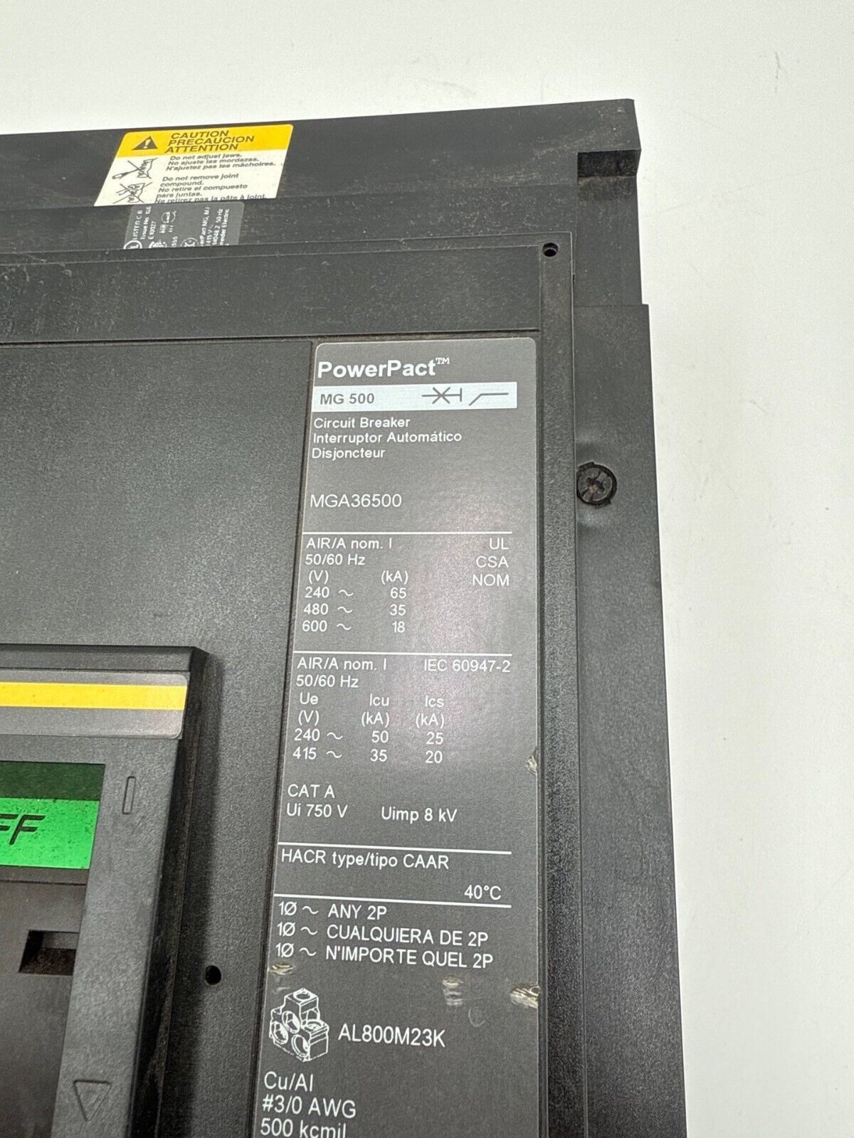 Square D MGA36500 Used