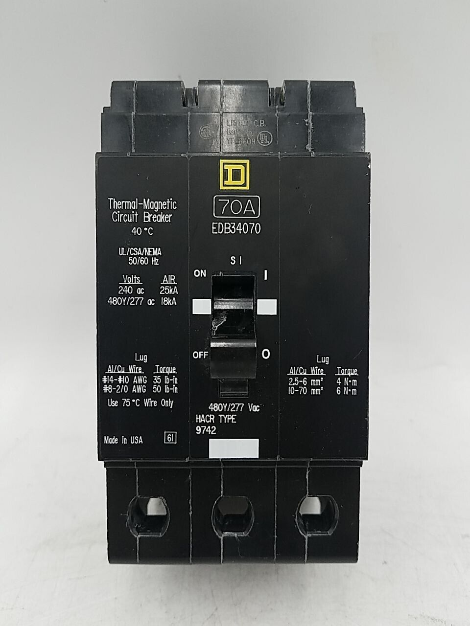 Square D EDB34070 Used