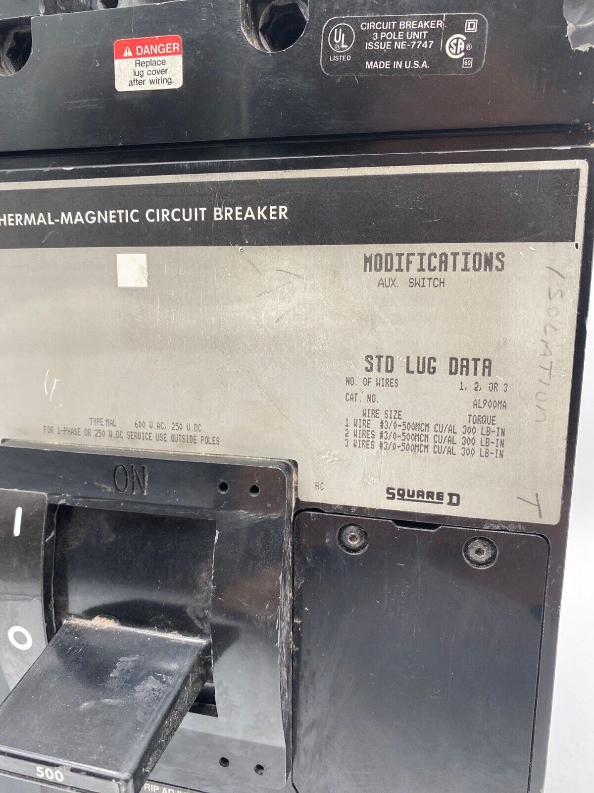 Square D MAL36500 Used