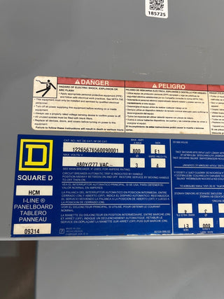 Square D HCM I-Line Panelboard 800A 480/277V 3PH 4W 66 Space MLO Indoor Encl HC3291B Used