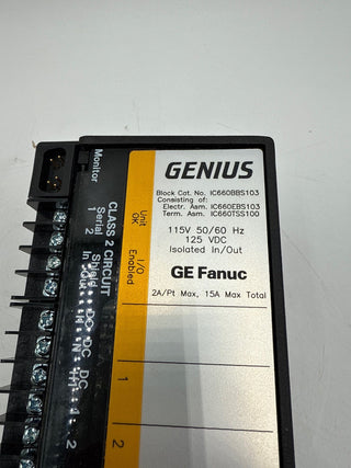 GE Fanuc IC660BBS103L Genius ISOL W/O FS SW Block Cat 115V I/O Module New