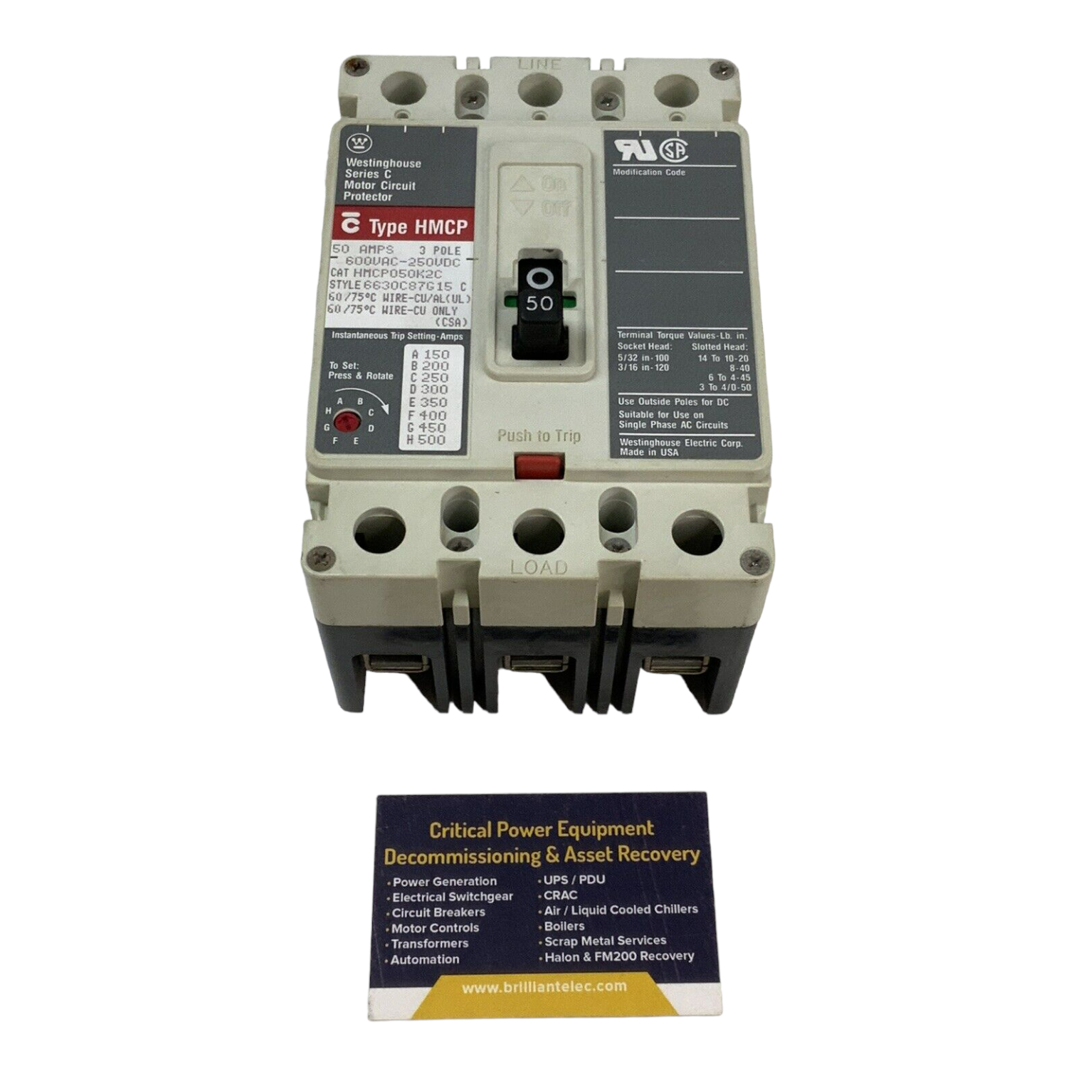 Westinghouse HMCP050K2C Used