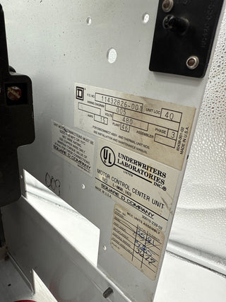 Square D Model 6 Size 3 100A 18" MCC MCCB Bucket Motor Control 100 Amp 8536SE01S New