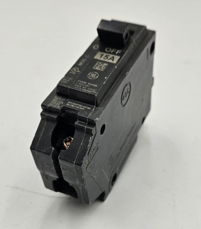 GE THQB1115 Bolt On Circuit Breaker 15A 1P 120V 10kA THQB 15 Amp 1 Pole Used Used