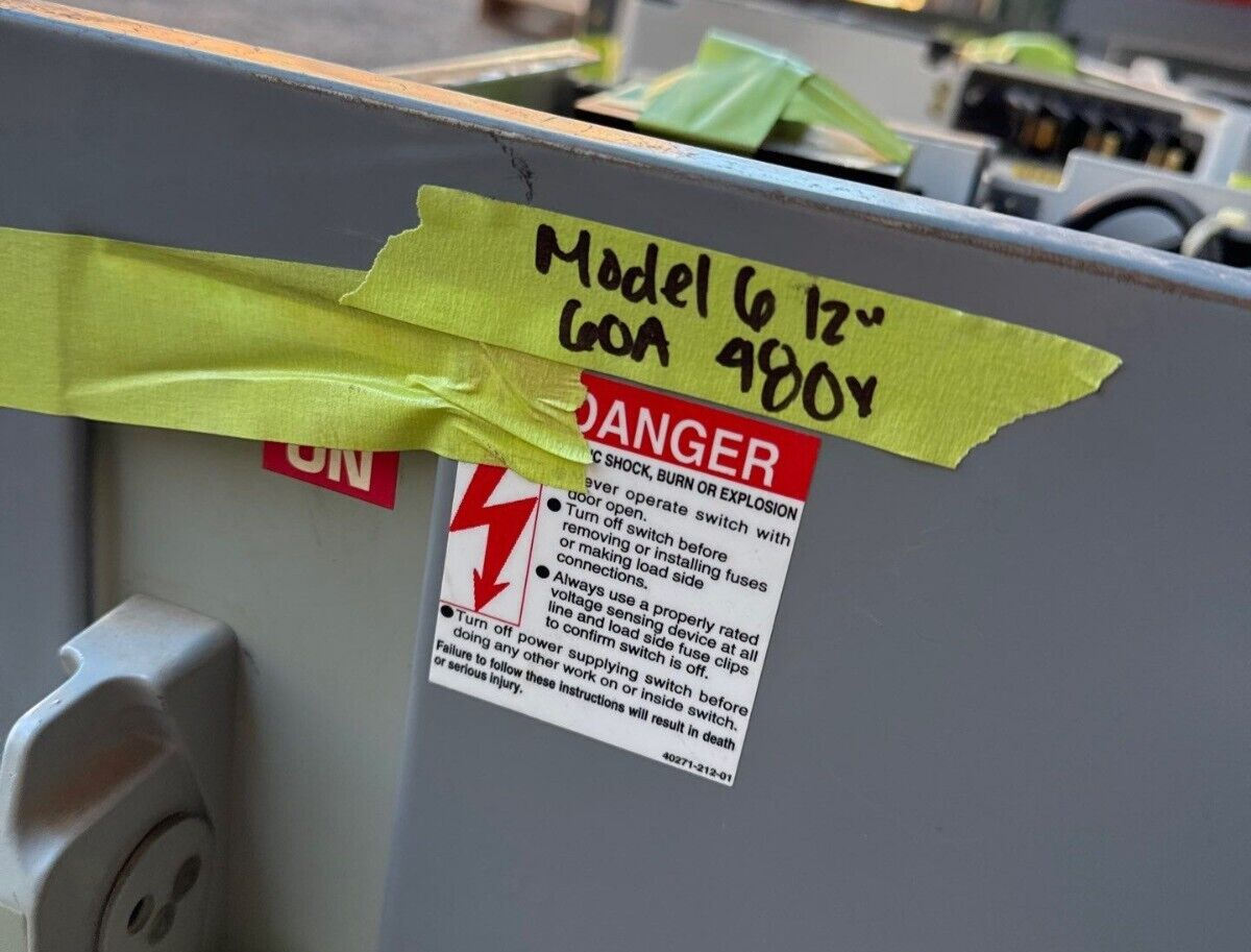 Square D Model 6 12" MCC Motor Control Center Bucket 60A 480V 3PH Fused 60 Amp Used