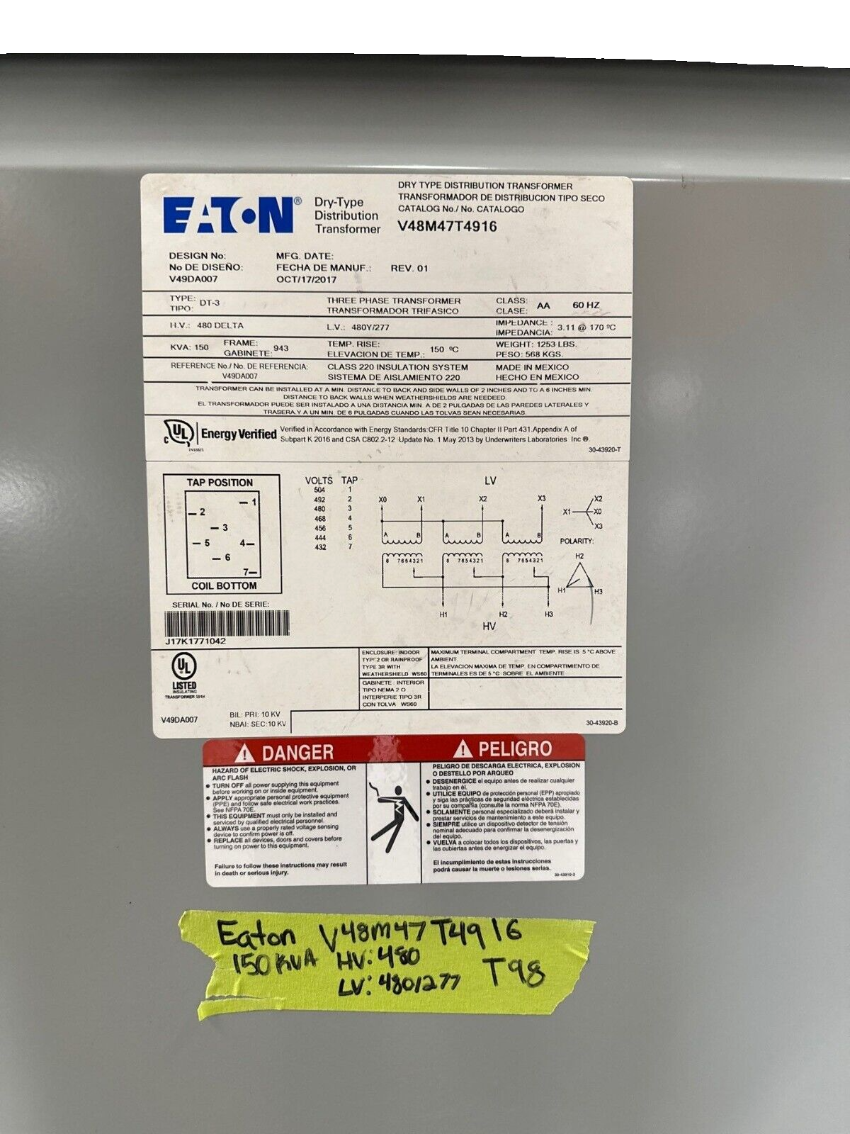 Eaton V48M47T4916 Used