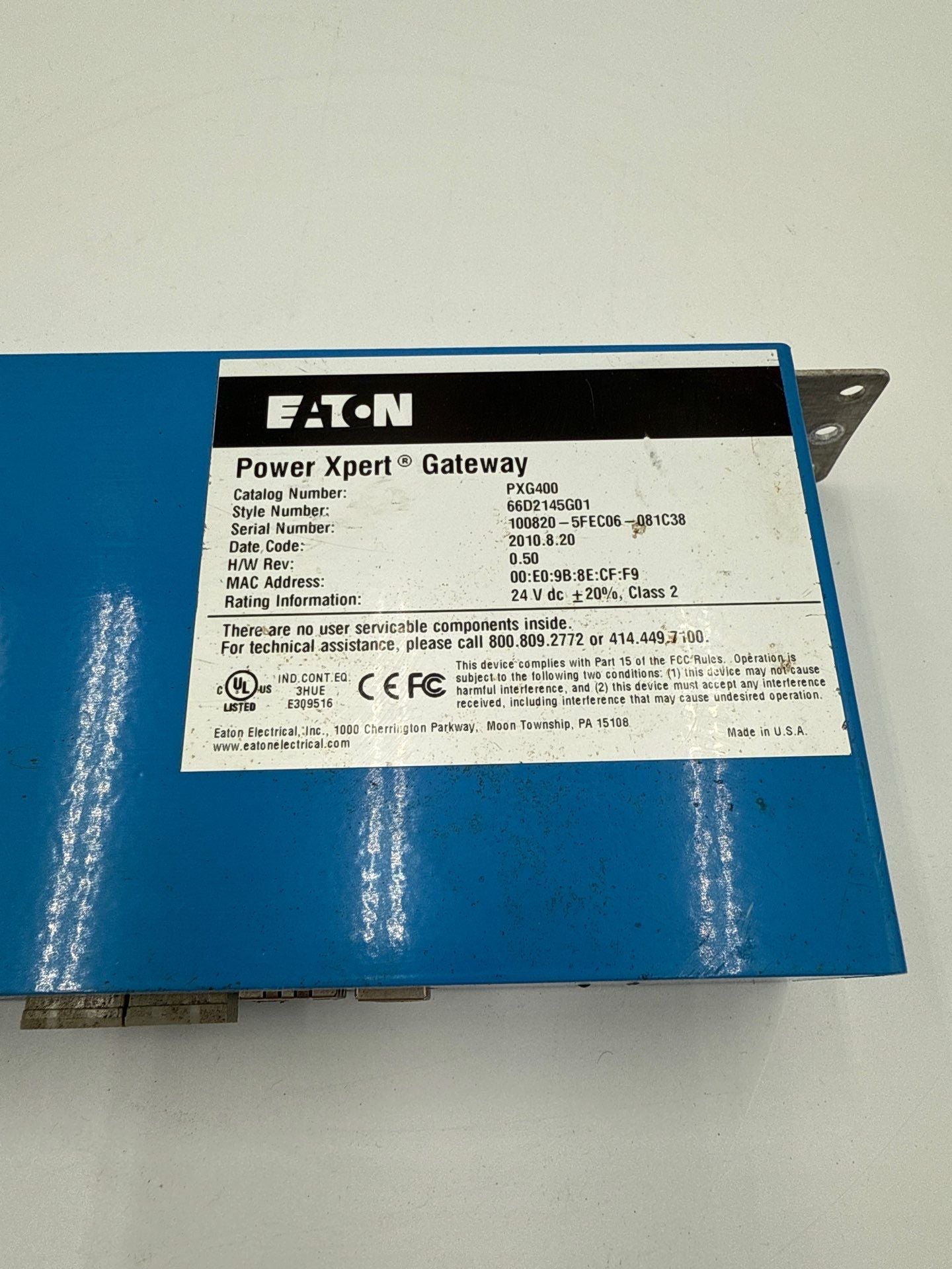 Eaton PXG400 Power Xpert Gateway 66D2145G01 Power Module Unit PXG 400 Used