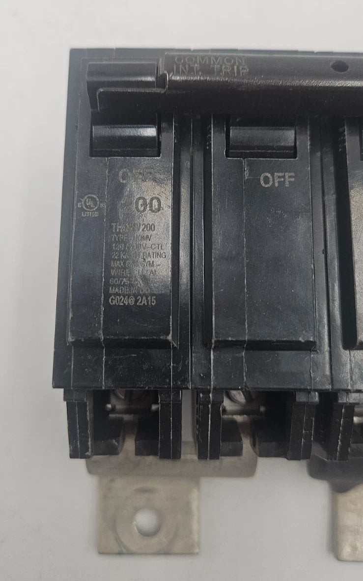 GE THQMV200 Main Circuit Breaker 200A 120/240V 2P 200 Amp 2 Pole with Mount USED Used