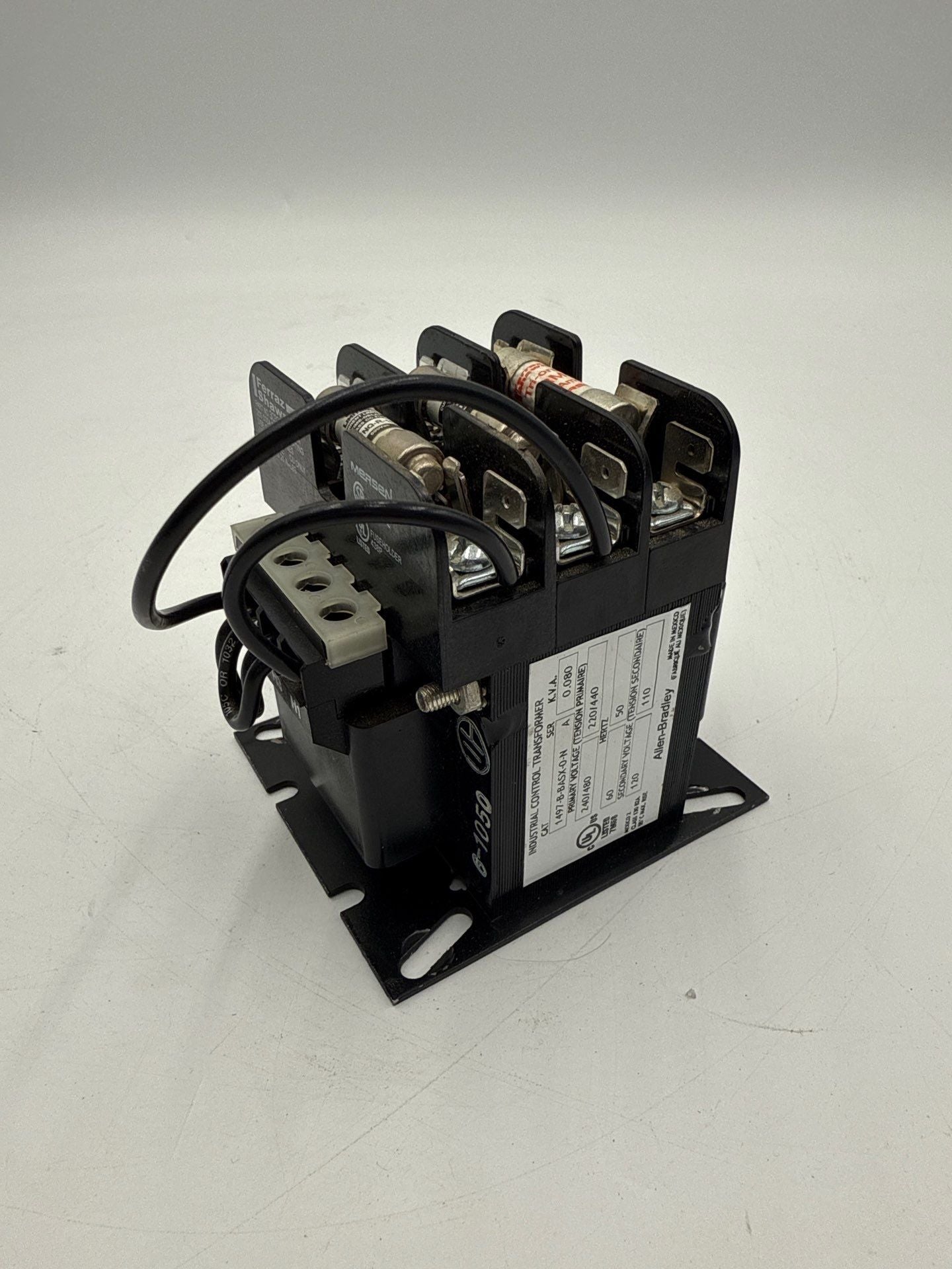 Allen Bradley 1497-B-BASX-0-N Control Power Transformer 0.080kVA Pri 240/480V Sec 120V Used