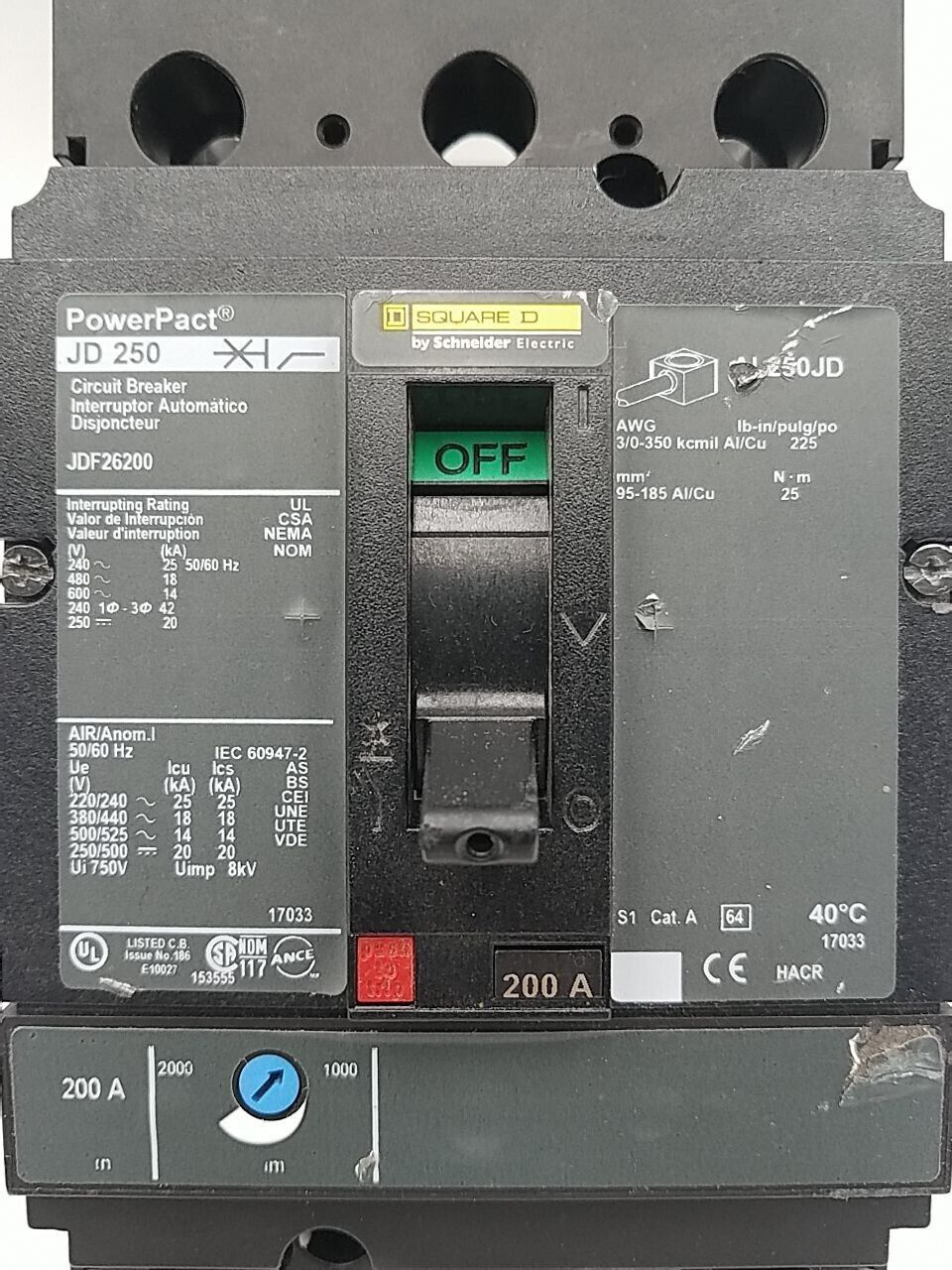 Square D JDF26200 Used