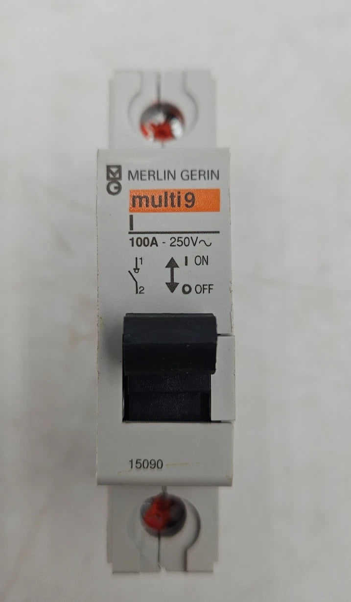 Merlin Gerin Multi9 15090 Circuit Breaker 100A 1P 250V DIN Rail 100 Amp 1 Pole Used
