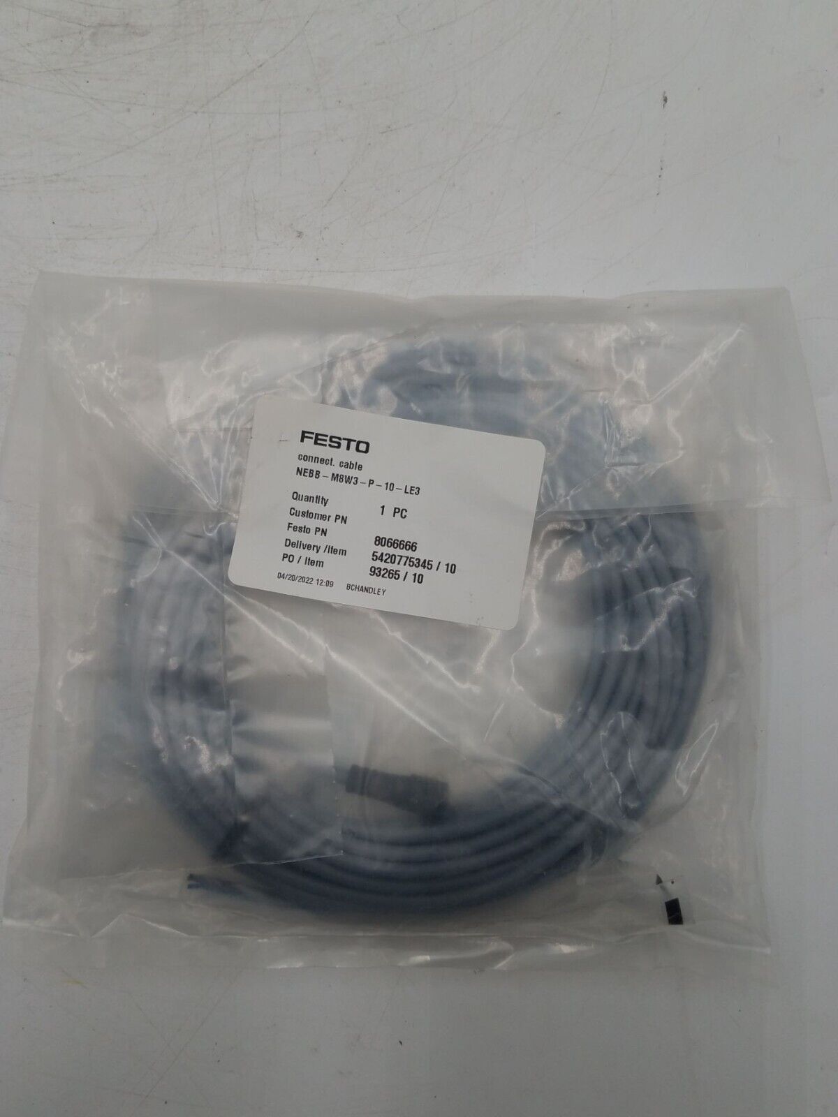 Festo NEBB-M8W3-P-10-LE3 New