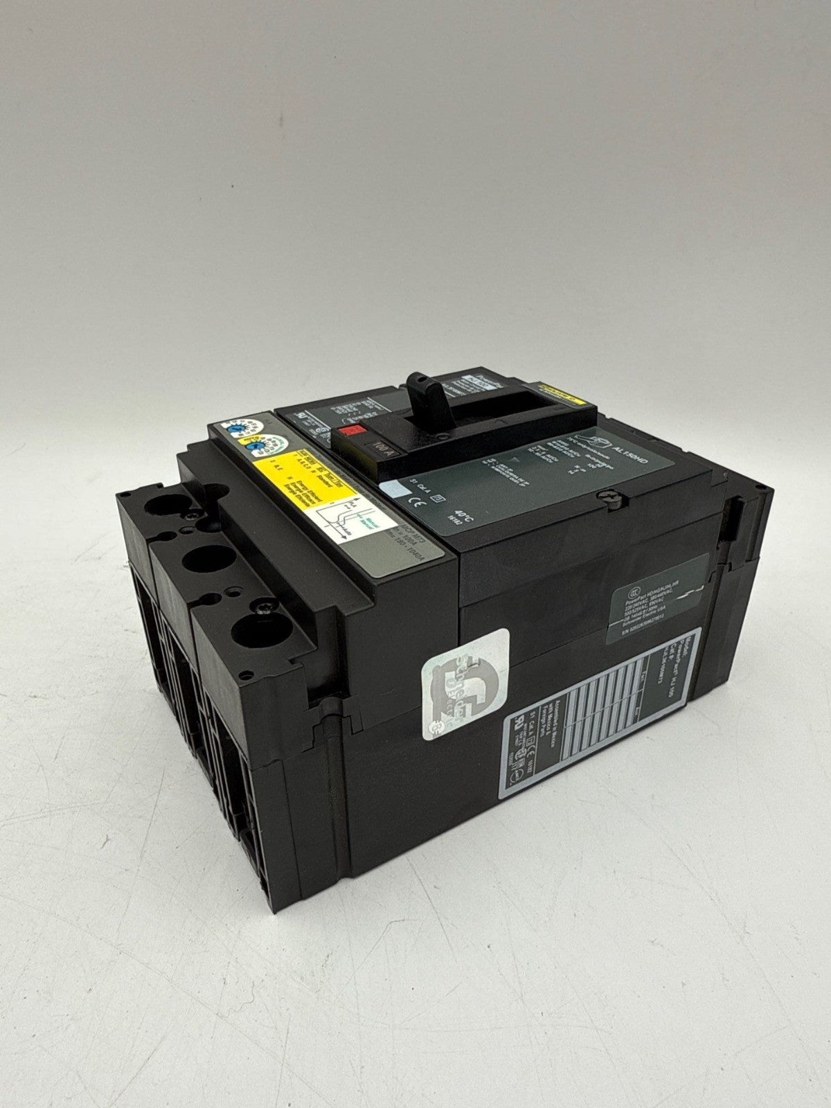 Square D HJL36100M73 Circuit Breaker 100A 3P 600V 3PH HJL 100 Amp 3 Pole Used