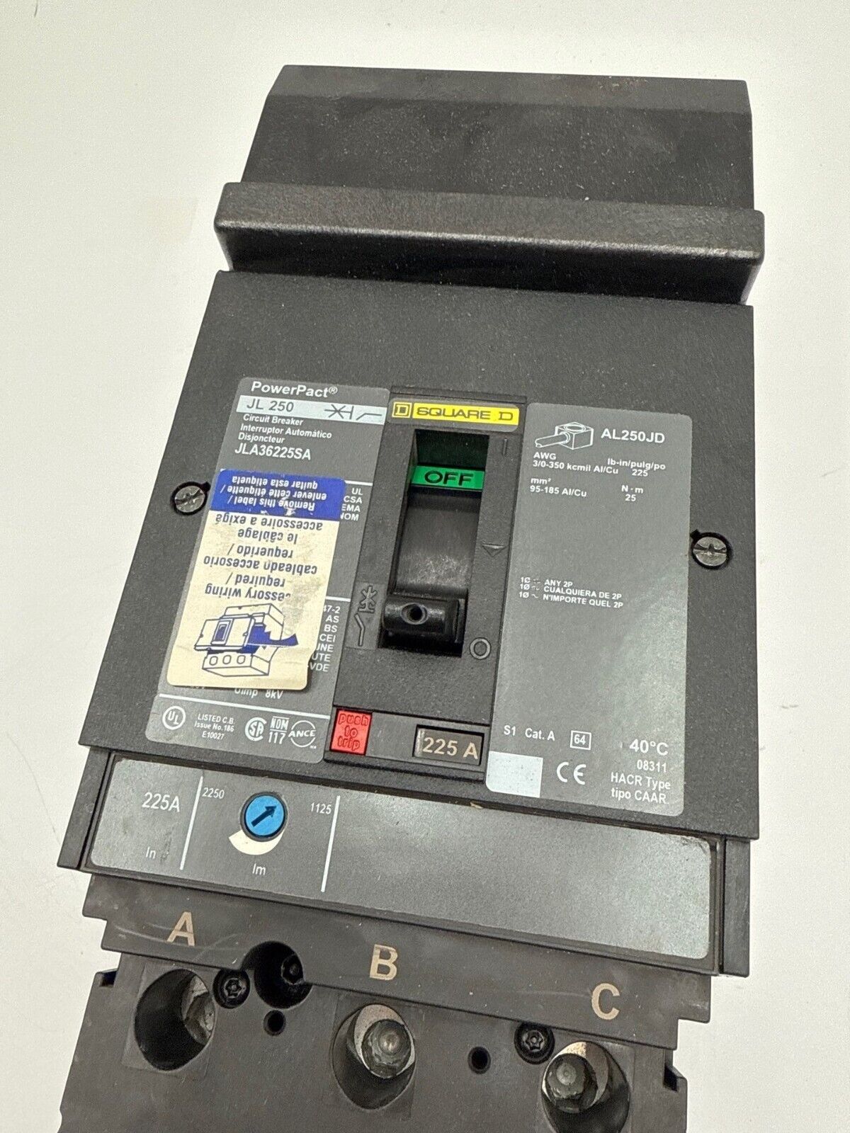 Square D JLA36225SA Used