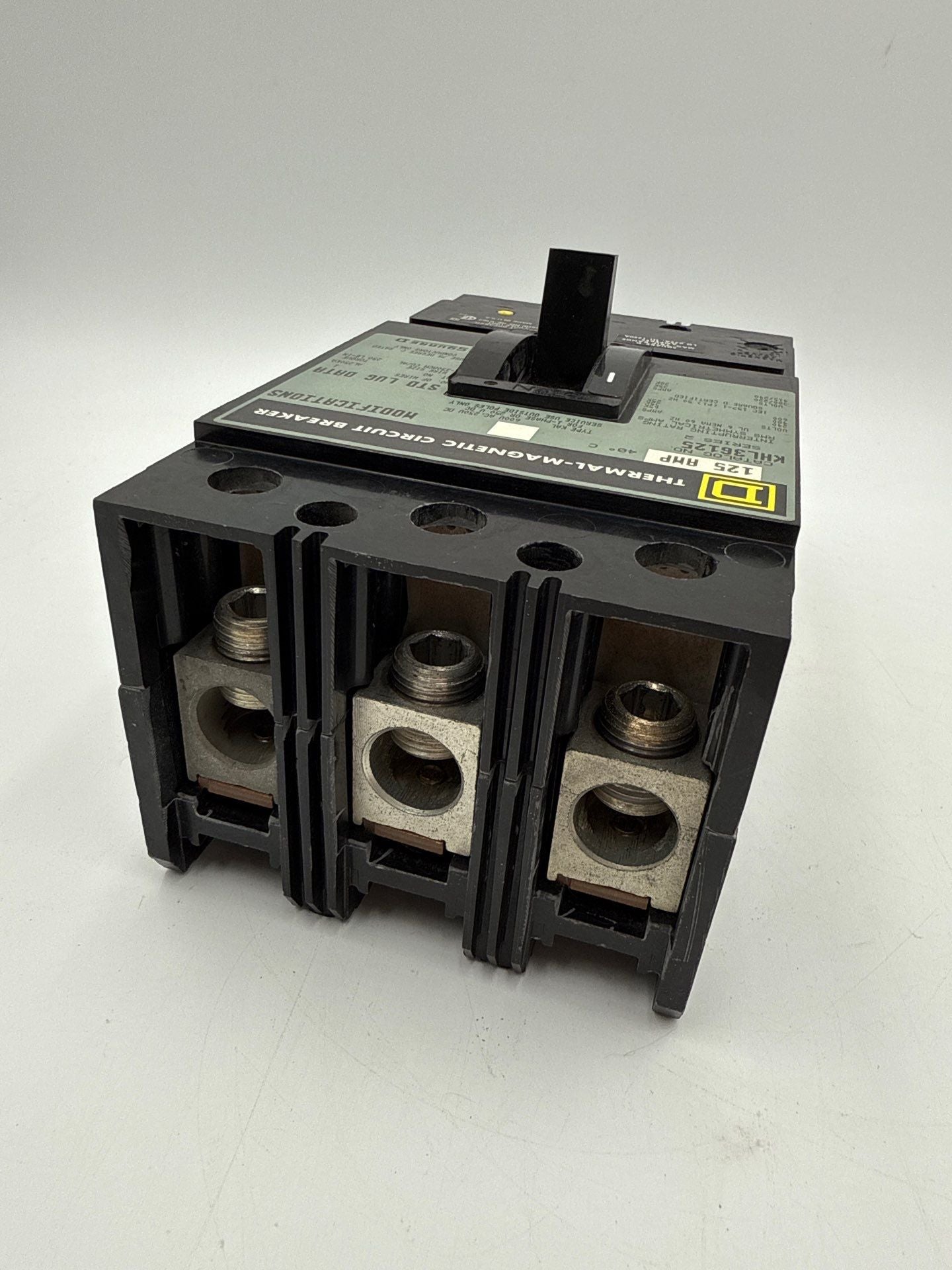 Square D KHL36125 Circuit Breaker 125A 3P 600V KAL 125 Amp 3 Pole Bolt On Used