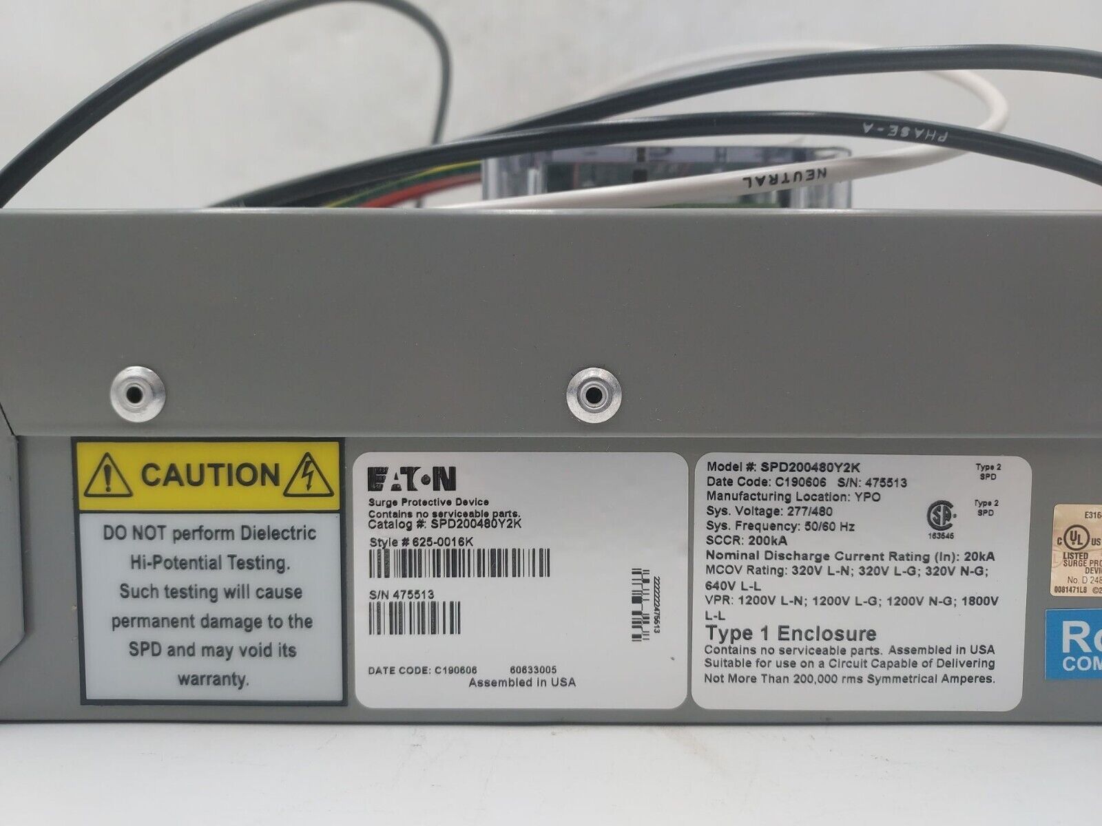 Eaton SPD200480Y2K Used