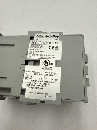 Allen Bradley 100-C37D10 Contactor 37A 3P 600V Coil 110/120V 30HP Max New