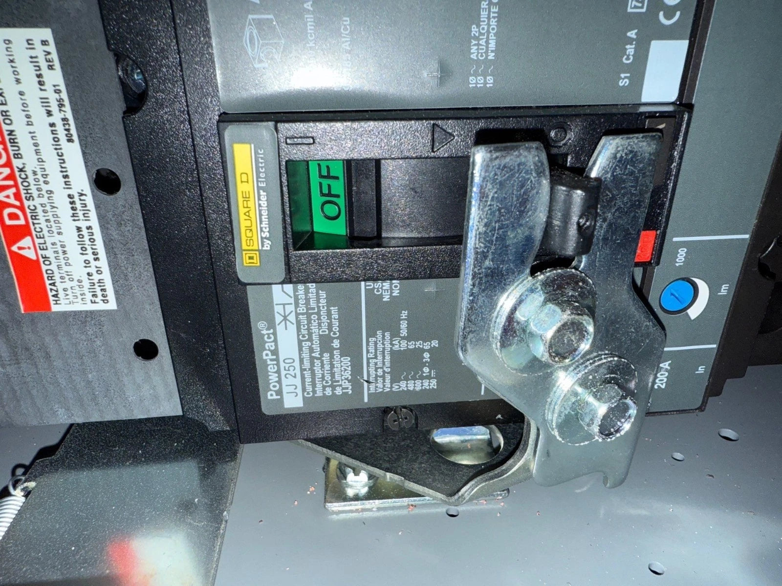 6" Square D Model 6 200A Feeder MCC Bucket JJP36200 Breaker 200 Amp JJP New