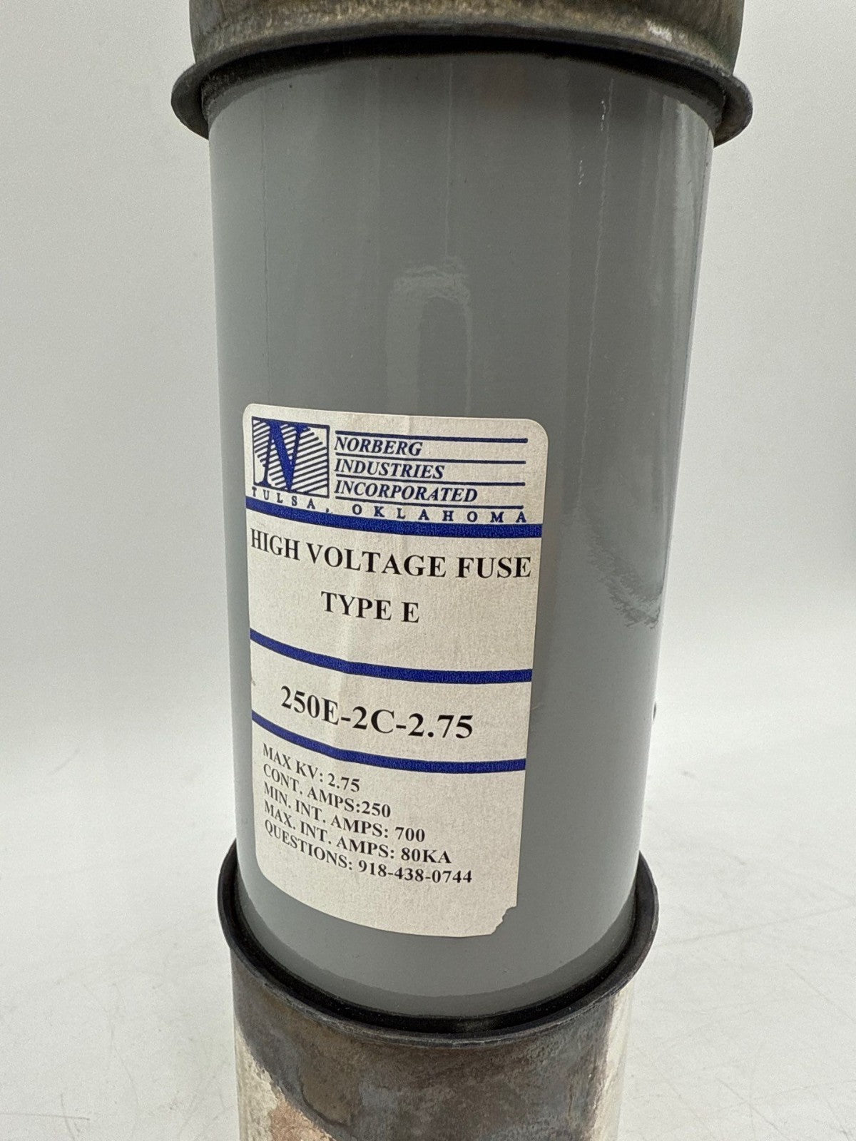 Norberg 250E-2C-2.75 High Voltage Fuse 2.75KV 250A Type E 250 Amp 250E2C2.75 New